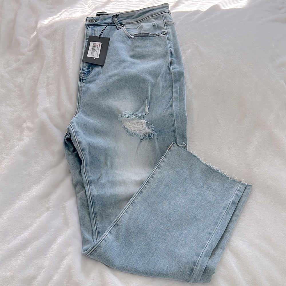 Risen Light Wash Distressed Women's Jeans Size 3x